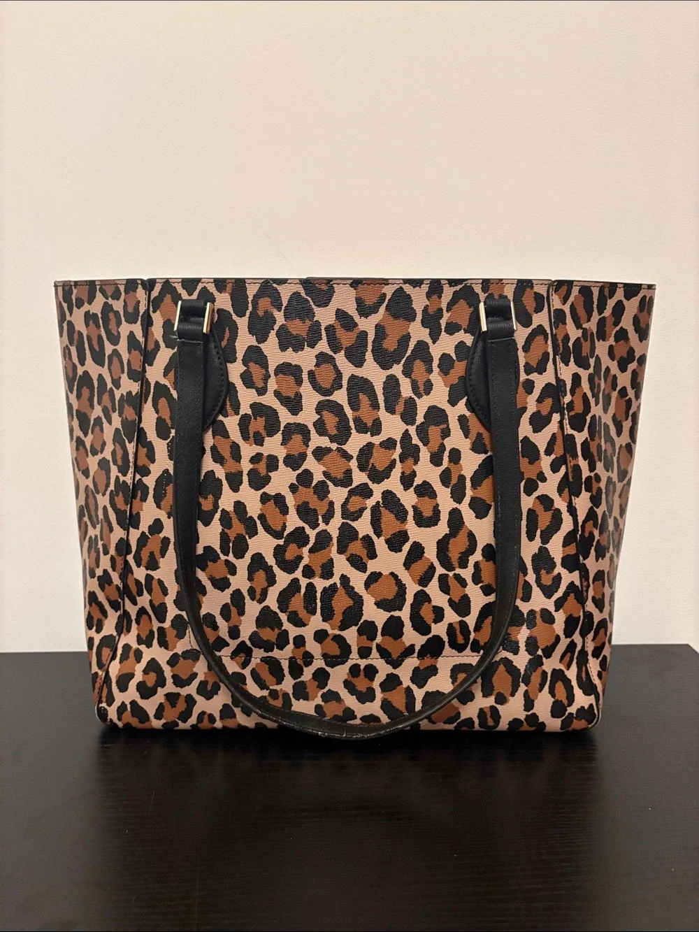 Kate Spade ♠️ Poppy Spotted Leopard Leather Tote Bag